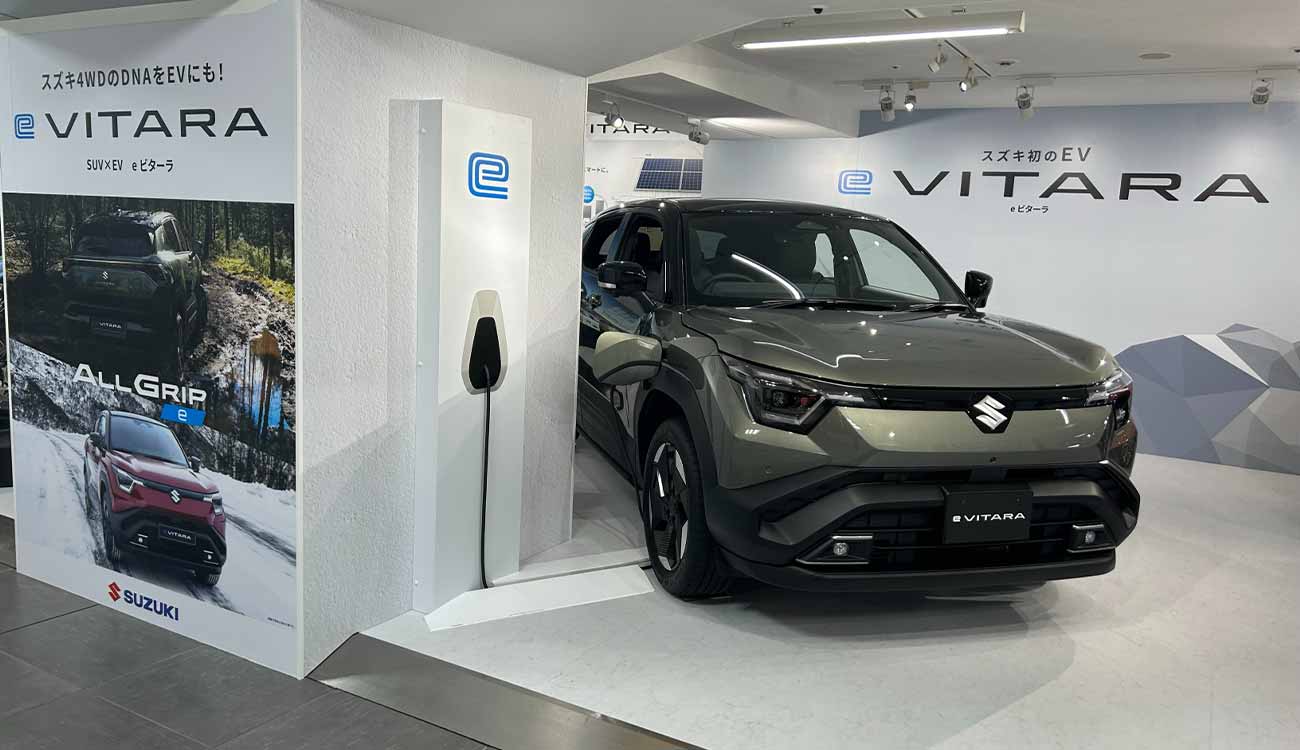 Made in Gujarat Maruti Suzuki eVitara Electric SUV Showcased in Japan