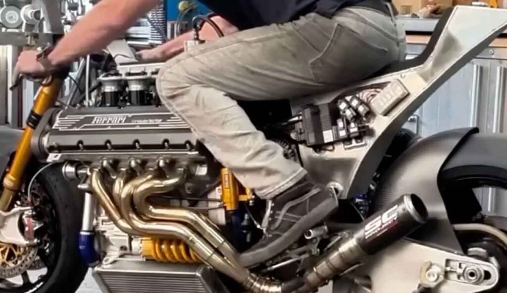 Motorcycle with Ferrari F355 Engine