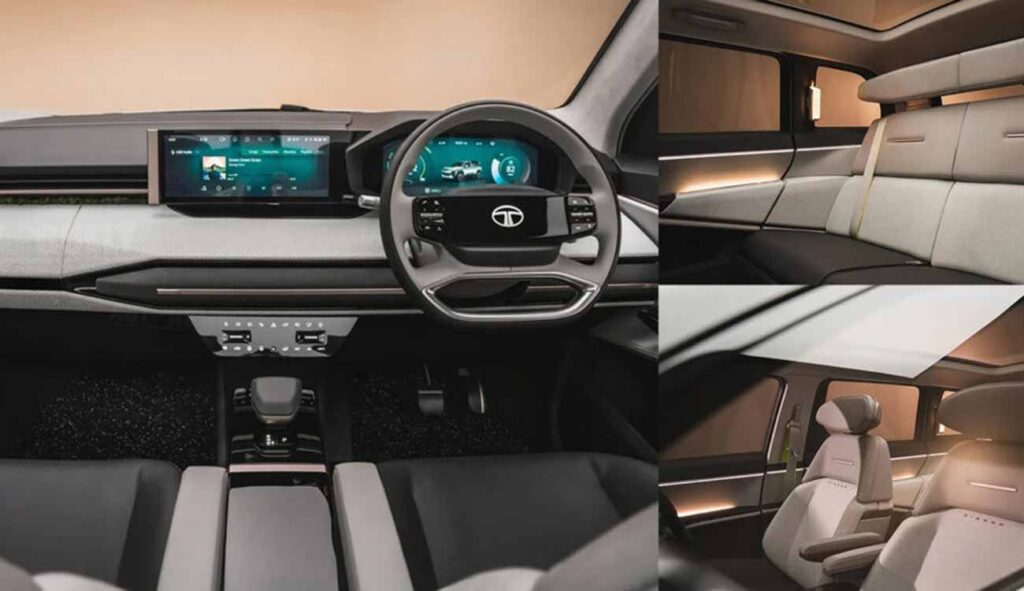 dual screen New Tata Sierra Mid-Variant cabin